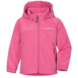 Куртка детская DIDRIKSONS DELLEN KID'S SOFTSHELL JKT 667, неоновый розовый, 504097, Вариант УТ-00353063: Рост: 100, Цвет:Неоновый розовая, изображение  - НаВелосипеде.рф