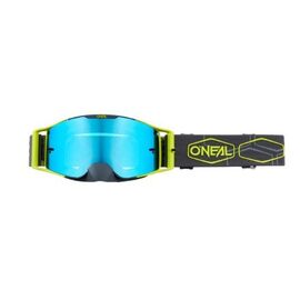 Маска O'Neal B-30 Goggle HEXX V.22 gray/neon yellow - radium blue, 6032-200, изображение  - НаВелосипеде.рф