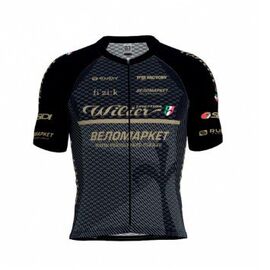 Майка короткий рукав Biemme Velomarket Team мод. Ranka черно-золотой, 2024, AB12B1082M, Вариант УТ-00356611: Размер: M, изображение  - НаВелосипеде.рф