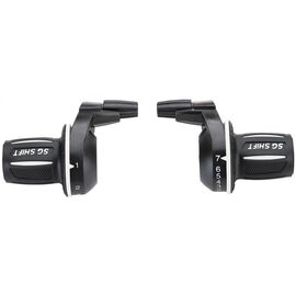 Шифтеры Vinca Sport, совместимы с Shimano, левая - 3  скорости, правая - 7  скорости, с тросиком, KDSG 50-3SI/7SI, изображение  - НаВелосипеде.рф