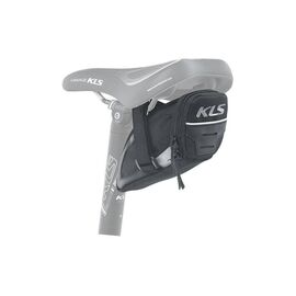 Велосумка под седло KELLYS CHALLENGER L, крепление липучкой, чёрная с чёрной полоской, Saddle bag KLS CHALLENGER, изображение  - НаВелосипеде.рф
