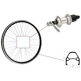 Колесо в сборе SHIMANO 28/29" заднее, алюминиевая втулка FH-RM30, под кассету 8/9 ск., 10 мм, УТ00026072, изображение  - НаВелосипеде.рф