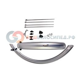 Крылья велосипедные SKS PET, 28", 51 мм, серебристые, с U-стойками, 6369 4722 21, изображение  - НаВелосипеде.рф