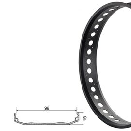 Обод велосипедный SNM S96, одинарный, 26x4-1/4, ширина 103 мм, чёрный /CNC, 36H, изображение  - НаВелосипеде.рф
