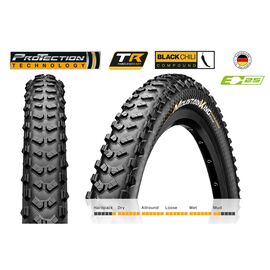 Велопокрышка Continental Mountain King ProTection, foldable, 27.5x2.6", 3/180Tpi, 810гр, черный, 1015830000, изображение  - НаВелосипеде.рф