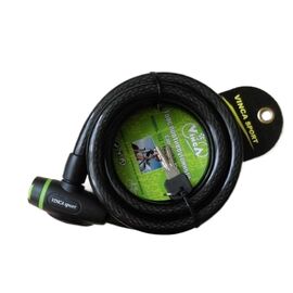 Велосипедный замок Vinca Sport, тросовый, на ключ, 15 х 1500мм, черный,102.118(1), изображение  - НаВелосипеде.рф