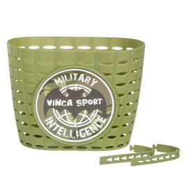 Велокорзина Vinca Sport, детская, на руль, зеленая, P06 Military, изображение  - НаВелосипеде.рф
