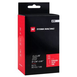 Камера велосипедная Titan Racing, 16x1.95-2.125", бутил-каучук, черный, 2042001001016, изображение  - НаВелосипеде.рф