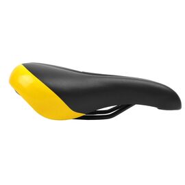 Седло велосипедное Vinca Sport Absolute, 270*170 мм, экокожа, черный с желтым, VS 106 black/yellow, изображение  - НаВелосипеде.рф