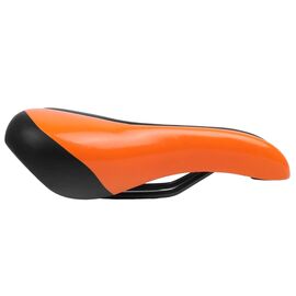 Седло велосипедное Vinca Sport Absolute, 270*170 мм, экокожа, черный с оранжевым, VS 106 black/orange, изображение  - НаВелосипеде.рф