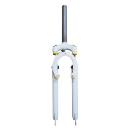 Вилка велосипедная BLUME V-br, 26"х1 1/8", пружинно-эластомерная, сталь, белый, 00-1707301, изображение  - НаВелосипеде.рф