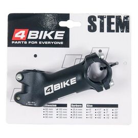 Вынос руля 4BIKE TDS-D499A, алюминиевый, L:100, R:+25°, D:31.8 мм, чёрный, ARV000404, изображение  - НаВелосипеде.рф