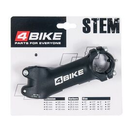 Вынос руля 4BIKE TDS-D499A, алюминиевый, L:110, R:+25°, D:31.8 мм, чёрный, ARV000405, изображение  - НаВелосипеде.рф