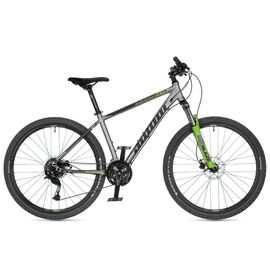 Велосипед горный Author Solution, 27.5", 2024, 21-2400000124, Вариант УТ-00368057: Рама: 15", Рост: 145-160 см, Цвет: Серебро/черный/салатовый, изображение  - НаВелосипеде.рф