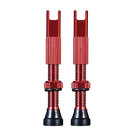 Ниппель Chepark Tubeless Valve, бескамерный, presta, анодированный, пара, 40 мм, красный, TIL-60red40, изображение  - НаВелосипеде.рф
