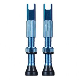 Ниппель Chepark Tubeless Valve, бескамерный, presta, анодированный, пара, 40 мм, синий, TIL-60blu40, изображение  - НаВелосипеде.рф