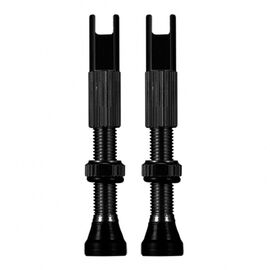 Ниппель Chepark Tubeless Valve, бескамерный, presta, анодированный, пара, 40 мм, черный, TIL-60blk40, изображение  - НаВелосипеде.рф