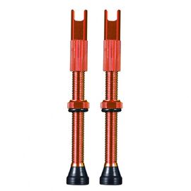 Ниппель Chepark Tubeless Valve, бескамерный, presta, анодированный, пара, 60 мм, красный, TIL-60red60, изображение  - НаВелосипеде.рф