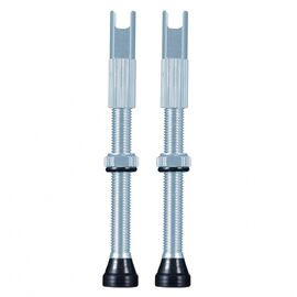 Ниппель Chepark Tubeless Valve, бескамерный, presta, анодированный, пара, 60 мм, серебристый, TIL-60slv60, изображение  - НаВелосипеде.рф
