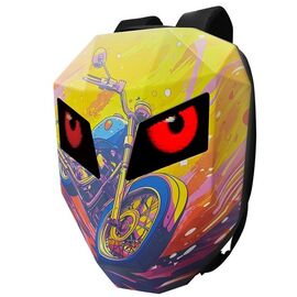 Рюкзак мото LOY-Iron Man LED Knight, пиксели 48*48, 48х31х18 см, USB 5V/2A , Bluetooth, желтый, ARV000559, изображение  - НаВелосипеде.рф