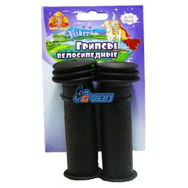 Грипсы велосипедные Vinca Sport lavender, детские, 102 мм, резиновые, черные, H-G 96, изображение  - НаВелосипеде.рф