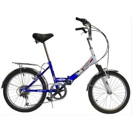 Складной велосипед TOTEM SF-170 susp, Вариант УТ-00021166: Синий/белый, изображение  - НаВелосипеде.рф