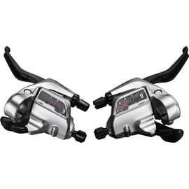 Шифтер Shimano Alivio T4000, комплект, 3x9 скорости, трос+оплетка, серебристый, ESTT4000PAS, изображение  - НаВелосипеде.рф