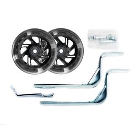 Приставные колеса Vinca Sport, стойки сталь на 12"-20", промподшипник ABEC7, колеса PU с подсветкой, HRS 04 black, изображение  - НаВелосипеде.рф