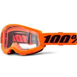 Веломаска 100% Strata 2 Neon Orange / Clear, 50027-00015, изображение  - НаВелосипеде.рф