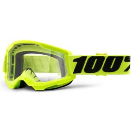 Веломаска 100% Strata 2 Neon Yellow / Clear, 50027-00016, изображение  - НаВелосипеде.рф