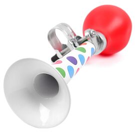 Клаксон Vinca Sport Vintage "разноцветные кружки", металлический, с красной грушей, HR-278 balls, изображение  - НаВелосипеде.рф