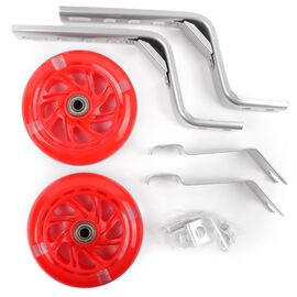 Приставные колеса Vinca Sport, 12"-20", ABEC7, сталь/PU, с подсветкой, красный, HRS 04 red, изображение  - НаВелосипеде.рф