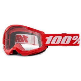 Веломаска 100% Strata 2 Red / Clear, 50027-00018, изображение  - НаВелосипеде.рф