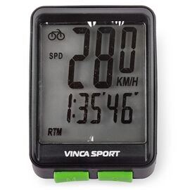 Велокомпьютер Vinca Sport, 12 функций, беспроводной, черный c зеленым, V 1507 black/green, изображение  - НаВелосипеде.рф