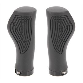 Ручки USPORTS на руль H317А OneSideLock 118мм резинов. с 1 фикс. эргоном. с упорами под ладони, черные, 00-170449, изображение  - НаВелосипеде.рф