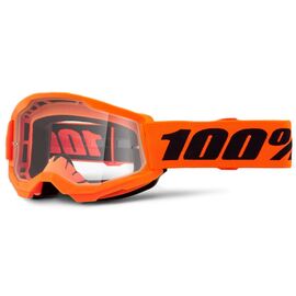 Веломаска подростковая 100% Strata 2 Junior Neon Orange / Clear, 50031-00009, изображение  - НаВелосипеде.рф