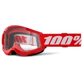 Веломаска подростковая 100% Strata 2 Junior Red / Clear, 50031-00012, изображение  - НаВелосипеде.рф