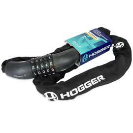 Замок велосипедный HOGGER, цепь, код, 6×1200мм, в тканевой оплетке, черный, LKHG105.712COD-BK, изображение  - НаВелосипеде.рф