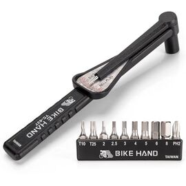 Динамометрический ключ BIKE HAND YC-637+BITS профи, для головок 1/4",биты 2,2.5,3,4,5,6,8мм/PH2/T10/Т25, 6-230101, изображение  - НаВелосипеде.рф