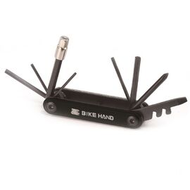 Набор ключей BIKE HAND YC-273, складной, шестигранники 2/2.5/3/4/5/6/8 мм, отвертки +/-, 14/15G, ключ для спиц, 6-230131, изображение  - НаВелосипеде.рф