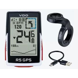 Велокомпбютер VDO R5 GPS 30 ф-ций БЕСПРОВОДНОЙ, ANT+,BLUETOOTH, белый, 4-64051, изображение  - НаВелосипеде.рф