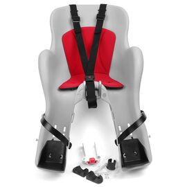 Детское велокресло Vinca Sport, на рулевую трубу, светло-серое с красной накладкой, до 15 кг, Италия HTP 322 KIKI light, изображение  - НаВелосипеде.рф