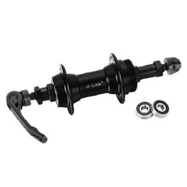 Втулка задняя Vinca Sport 3/8"*14G*32H*135*145 на эксцентр., под трещотку, на промподшипн., черная, GB 13R QS black 32H, изображение  - НаВелосипеде.рф
