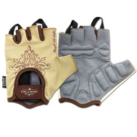 Велоперчатки женские Vinca sport, бежевые, VG 943 Lady, Вариант УТ-00020620: Размер: M, изображение  - НаВелосипеде.рф