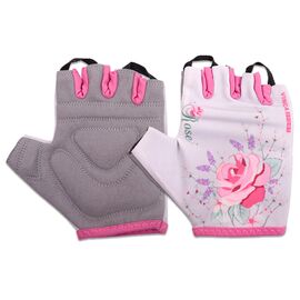 Велоперчатки детские Vinca Sport, белые, VG 968 Rose, Вариант УТ-00105561: Размер: 3XS, изображение  - НаВелосипеде.рф