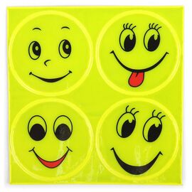 Набор для велосипеда, Vinca Sport, стикеров светоотражающих, 4шт, смайлики, STA 118 yellow smile, изображение  - НаВелосипеде.рф