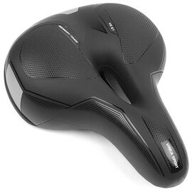 Седло Vinca Sport комфортное c гелем, 250*200мм, с отверстием,  черное, VS 67 Gel black, изображение  - НаВелосипеде.рф