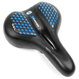 Седло велосипедное Vinca Sport, 275*200 мм, гелевое, черный с синим, VS 127 gel blue, изображение  - НаВелосипеде.рф