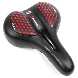Седло велосипедное Vinca Sport, 275*200 мм, гелевое, черный с красным, VS 127 gel red, изображение  - НаВелосипеде.рф