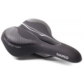 Седло велосипедное Vinca Sport, туристическое, 258х190мм, черное, VS 01 marso black, изображение  - НаВелосипеде.рф